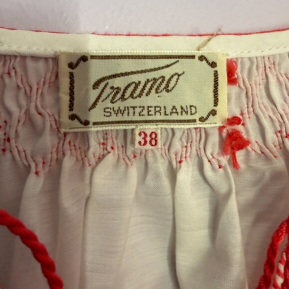 Vintage Swiss Embroidered Blouse, Size S - Picture 2 of 11